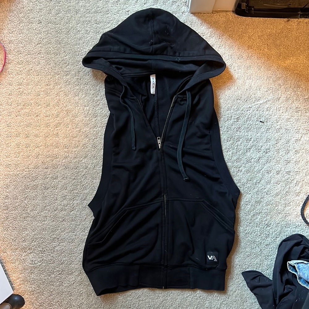 RVCA Black Racerback Sleeveless Hoodie XS